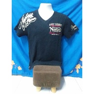 Norton Motorcycle Embroidered Black V Neck T-Shirt Baju.