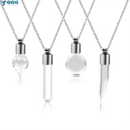 YVE Glass Bottle Necklace, with Chain Transparent Glass Wishing Bottle, Fillable DIY Keepsake Memori