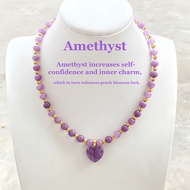 TEMU 1pc Natural Amethyst Love Necklace: Improves , And . A Daily Accessory And A Meaningful Gift Fo