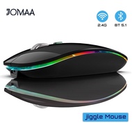 JOMAA Jiggle Mouse RGB 2.4G+Bluetooth Wireless Mouse Backlight Mouse Rechargeable Silent mouse Ergonomic Mice for iPad Laptop Computer