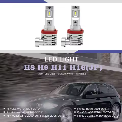 2Pcs/Set Car LED Headlight For Benz W221 W212 S212 R230 W204 W219 W164 W245 CSP 1860 M4 Fog Lamp Bul