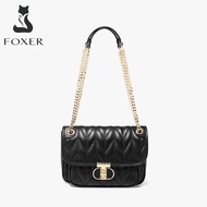 Foxer official store shoulder bag women leather bag shoulder crossbody bag womens chain small square