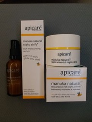 $200/件 現貨 Apicare 晚間保濕精華液 / 晚霜 manuka natural night shift rich moisturising serum 30g / Restorative 