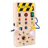 (BGSJ) Wooden Busy Board Toys Toddler Busy Board Toys Busy Board Toys With Light Switch Toy For Acti