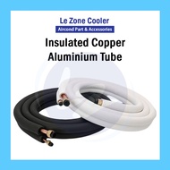 (3 meter) Aircond Insulated Copper Aluminium Tube Copper Pipe with Insulation Flare Nut 1hp 2hp 1/4'