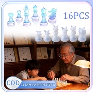 16pcs DIY Epoxy Resin Silicone Molds 3D Chess Board and Chess Pawn Chess Shape Chess
