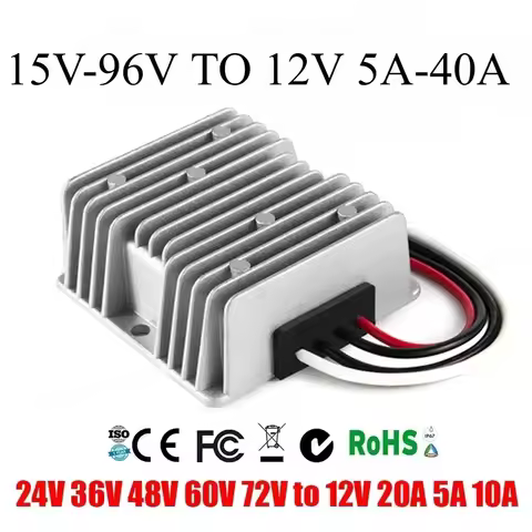 Buck 60V 60V-12V 5A-40A 24V 36V 48V 60V 72V to 12V Voltage Regulator Step-down DC Converter Car Truc