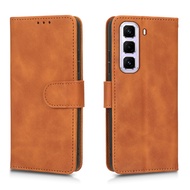 Da Cảm Thấy lật bằng da Bìa Đối Với Infinix Hot 50 Pro Cộng Với 4G Trường Hợp Chống Sốc nhựa TPU mềm