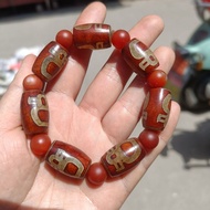 Natural Tibetan Rough Stone Dzi Bead God of Wealth Dzi Bracelet Bracelet 4.8.21