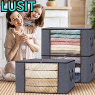 LUSIT Foldable Storage Box, Transparent Window Dustproof Clothes Storage Bins, High-capacity Non-wov