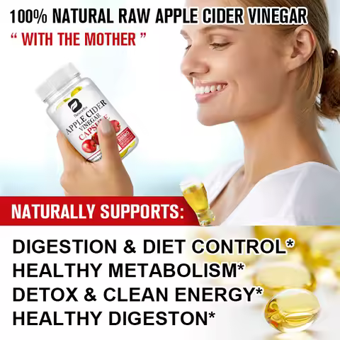 HOT 2Pcs Night Weight Loss & Apple Cider Vinegar Capsules for Digestion,Detox,Immune-Powerful Cleans