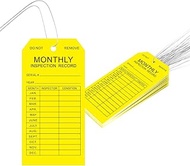 Monthly Inspection Tags (100-Pack), PVC-Plastic Tear & Water Resistant,Safety Tags with with Wires A