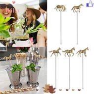 FKILLA Horse Straw Decoration, Metal Horse Stirrer Drink Tool Drink Stirrers,  Horse Shape Water Cup Accessories Metal Horse Straw