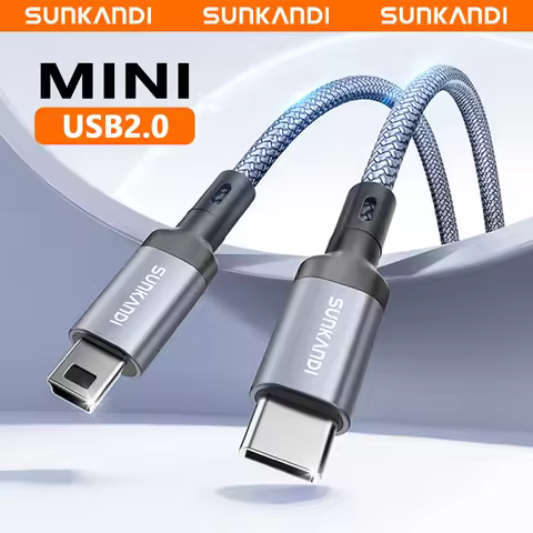 SUNKANDI Mini USB to USB C Cable, Mini USB to Type C for Digital Camera MP3 Player GPS Receiver and 