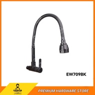 PREMIUM Flexible Wall Sink Tap EW709BK Kitchen Black Wall Mounted Tap Long Faucet Kepala Paip Sinki Dapur Hitam