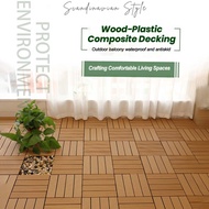 Outdoor WPC Decking Tile Heavy Duty Waterproof Flooring Garden Balcony Terrace Corridor Floor Decor