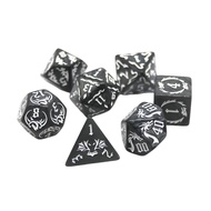 7pcs/set Hollowed Out Pattern Digital Dice Set for TRPG RPG COC Cthulhu D20 D12 D10 D8 D6 D4 Table G