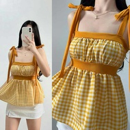 TG DAHLIA PEPLUM SEXY TOP Fashionable Sleeveless Self-Tie Casual Top in Crepe Fabric for Small Size