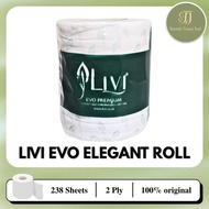 Livi Evo Elegant Toilet Tissue Roll contains 10 Rolls – 2 Ply | 238s | 100% Virgin Pulp | Soft & Hyg