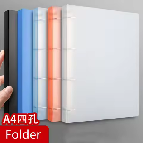 New A4 Loose-leaf Folder Document Display Book 4 Holes Binder Folder 5Colors Waterproof File Ring Sc