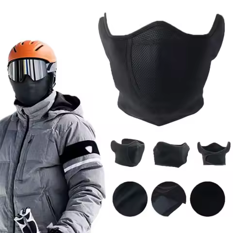 Winter Balaclava Fleece Warmer Motorcycle Face Mask Breathable Half Ski Mask Scarf Motorbike Cycling