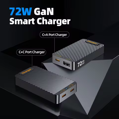 HOT Sale 72W GaN Ultra Slim Mini Foldable Charger Universal Fast Charging for Phone Tablet Laptop