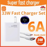For Xiaomi 33W Fast Charger Redmi 33W Turbo Fast Charger 6A Type-C Data Cable Android 67W Charger