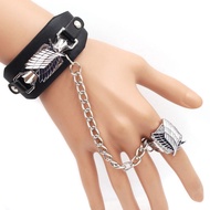 【 Tinmou】🔥🔥Amine ATTACK ON TITAN Cosplay Props Bracelet + Finger Ring, Fans Collection