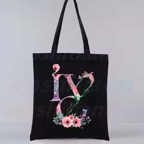IVE Women Canvas Shoulder Bag High Capacity Tote Bag Aesthetics Shopping Bags Cotton Handbags Books 