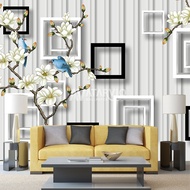 Wallpaper 3D Wallpaper Ruang Tamu Wallpaper Bunga-Wallpaper Dinding
