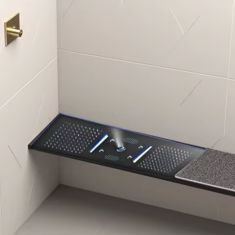 AITANA Luxury Brass Gunmetal LED Display Thermostatic Shower System Bathroom Ceiling embedded concea