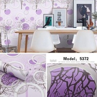 UNGU 3D Purple Polka Dot Motif Wall Sticker Wallpaper Waterproof PVC Wall Sticker