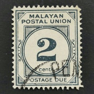 Special Price-1951 Stamp Malayan Postal Union-1v.& Vertical Pair-Used Stamp-2 Cents & 20 Cents Posta