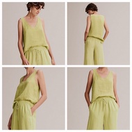 COUNTRY ROAD organic linen tank top in pea green