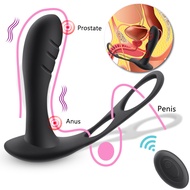 Male Prostate Massager Sperm Lock Ring Vibrator Wireless Remote Control Anal Plug Stimulate Gay Sex Toys Shop