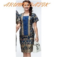 Setelan Rok Blouse / Baju / Seragam Kantor Wanita Batik 1463 Biru