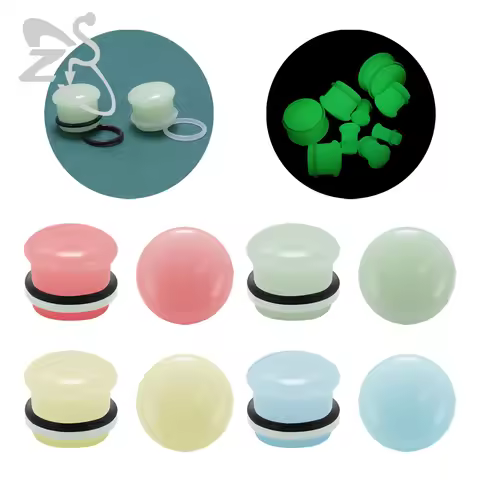 ZS 1 Pair Stone Ear Plug And Tunnel Unisex 5-18mm Ear Gauges Glow in Dark Flesh Sterchers Expanders 