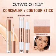 O.TWO.O 2PCS/Set Concealer Foundation + 3D Contour Stick 2 in 1 Highlighter & Contourter
