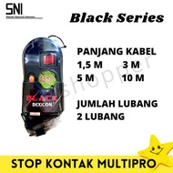 stop kontak multi switch on/off kabel full tembaga colokan listrik - 2 lb hitam 1.5 meter