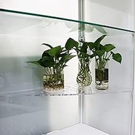 PIAOLGYI Replacement Shelf for IKEA Milsbo Short Indoor Greenhouse Cabinet, Triangular Acrylic Corner Shelves Extra Shelves Accessories Compatible with IKEA Milsbo Short Glass Cabinet(2 Pack)
