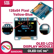 YELLOW BLUE 0.96 NGY I2C 128X64 OLED LCD DISPLAY MODULE