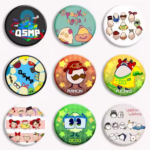 Qsmp Egg Chayanne Richarlyson Pepito Sunny Soft Button Pin Creative Funny Character Brooch Cute Badg