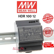 Mean Well HDR-100-12 12V 85.2W 7.1A / HDR-100-24 24V 92W 3.83A Din Rail Type Meanwell Power Supply