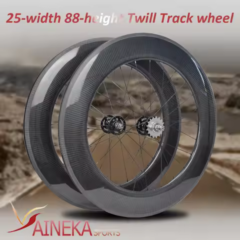 Premium 700C Twill carbon fiber wheelset tailored for fixed gear setups, paired with your choice of