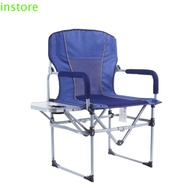 INSTORE Foldable Outdoor Chair, Foldable Compact Size Folding Beach Chairs, Side Table Heavy Duty with Cup Holder Portable Camping Chair Fishing