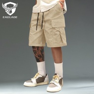 EAGLADE Running Sports Jogging Baggy Sweat Shorts for Men Man Q7 in Khaki B02
