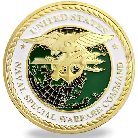 United States Naval Special Warfare Command Navy Seals Collectible Golden Plated Souvenir Coin Comme