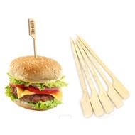 100pcs Wooden Bamboo Skewers Stylish Barbeque BBQ Sticks Burger Skewers Kebab stick Skewer