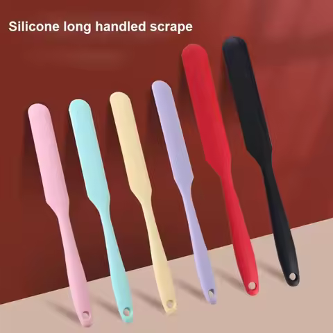 Silicone cream scraper integrated long cake spatula, heat-resistant food grade spatula, kitchen baki
