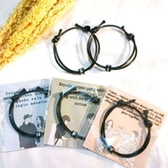 BLACK BRACELET INITIAL LETTER COUPLE BRACELET INITIAL/ BLACK INITIAL DICE BRACELET COUPLE BRACELET I